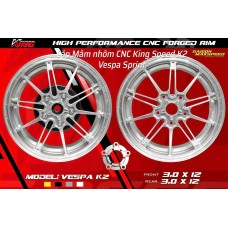 Cặp Mâm Nhôm CNC KING Speed Vespa Sprint K.1 (chính hãng)